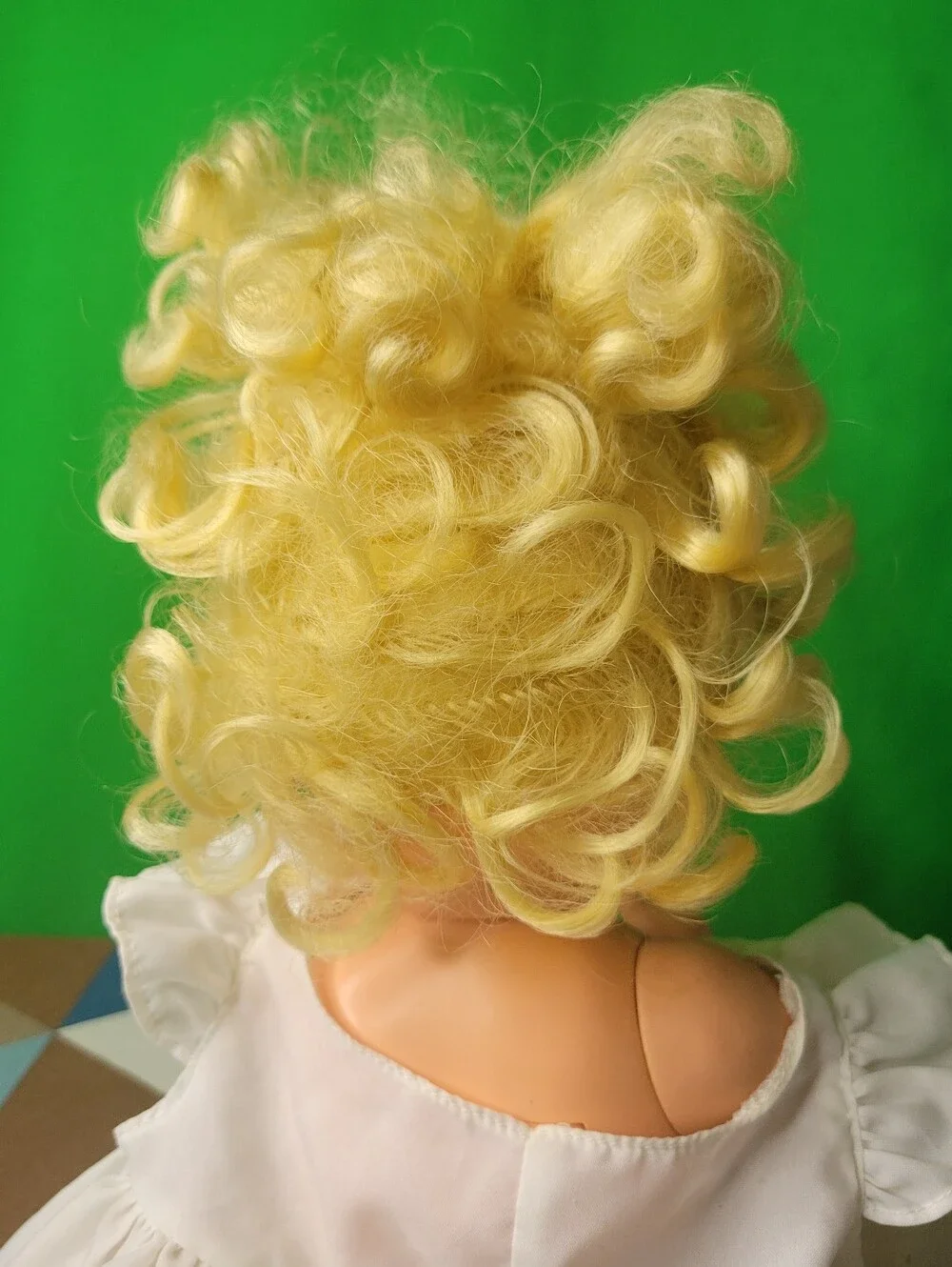 Vintage Baby Alive Curly Blonde Hair Blue Eyes Doll Dress Outfit 1990 Kenner Vtg